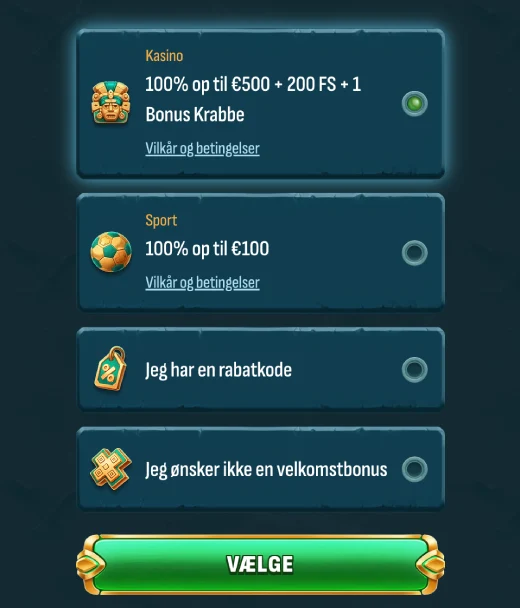 Schermata di registrazione Larabet